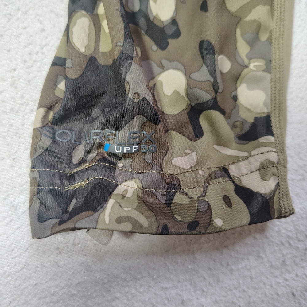 Simms SolarFlex Hoody Mens Small Tan Vail Camo Bug Stopper Insect Shield - Picture 4 of 15